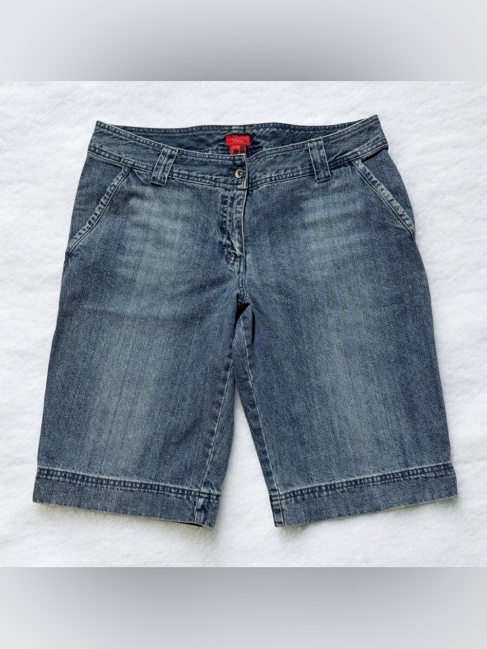 Size 14 Vintage Y2K Mossimo Denim Jorts 34 Waist Baggy Bermuda Shorts Blue 12 17